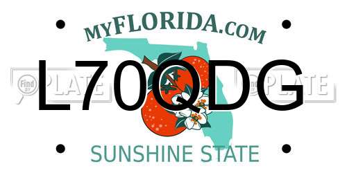 L70QDG Florida License Plate