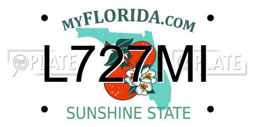 L727MI Florida License Plate