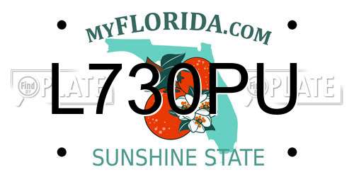 L730PU Florida License Plate