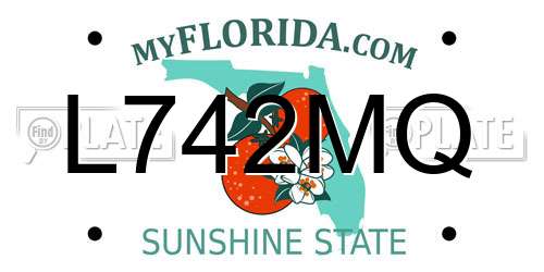 L742MQ Florida License Plate