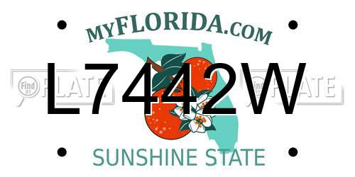 L7442W Florida License Plate