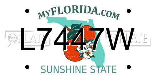 L7447W Florida License Plate