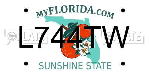 L744TW Florida License Plate