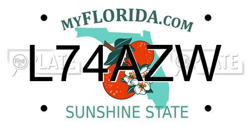 L74AZW Florida License Plate