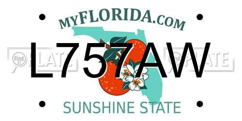 L757AW Florida License Plate