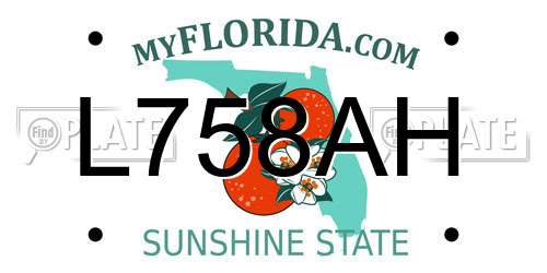 L758AH Florida License Plate