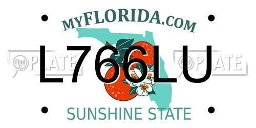 L766LU Florida License Plate