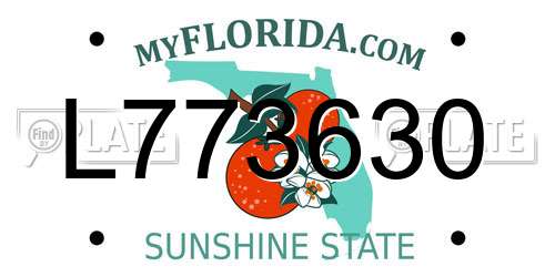 L773630 Florida License Plate