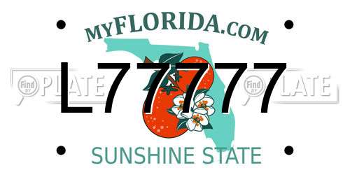 L77777 Florida License Plate