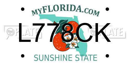 L778CK Florida License Plate