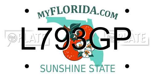 L793GP Florida License Plate