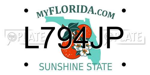 L794JP Florida License Plate