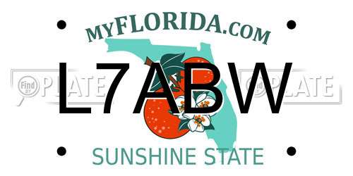 L7ABW Florida License Plate