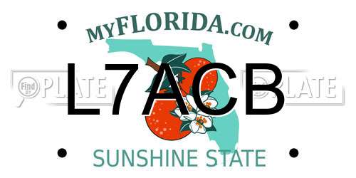 L7ACB Florida License Plate