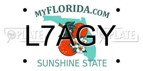 L7AGY Florida License Plate