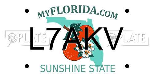 L7AKV Florida License Plate
