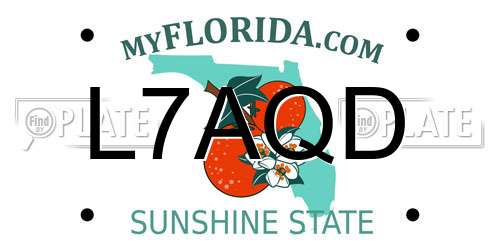 L7AQD Florida License Plate
