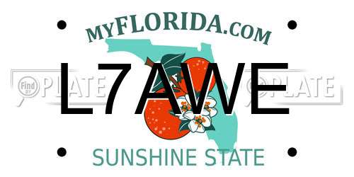 L7AWE Florida License Plate