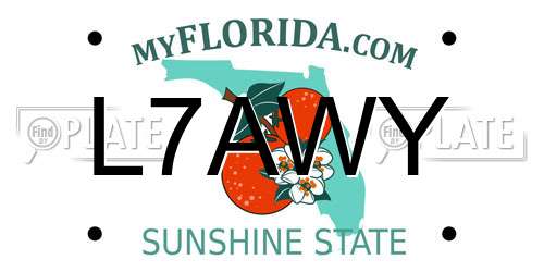 L7AWY Florida License Plate