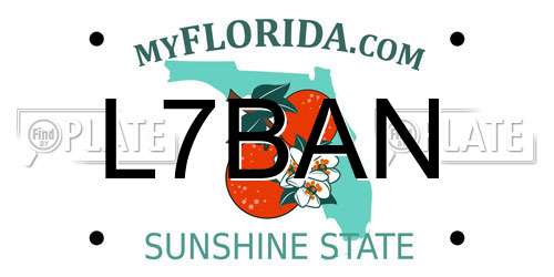 L7BAN Florida License Plate