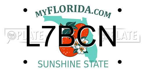 L7BCN Florida License Plate