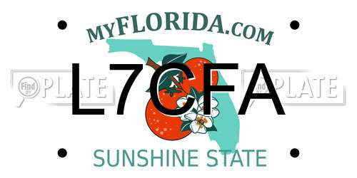 L7CFA Florida License Plate
