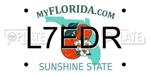 L7EDR Florida License Plate