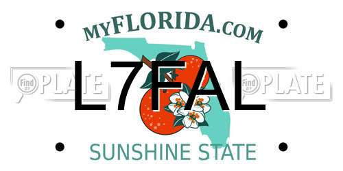 L7FAL Florida License Plate