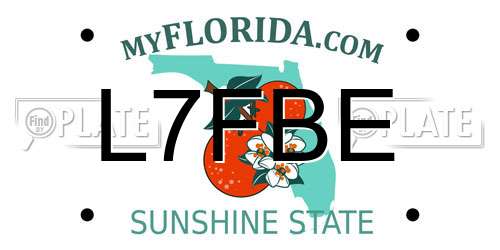 L7FBE Florida License Plate