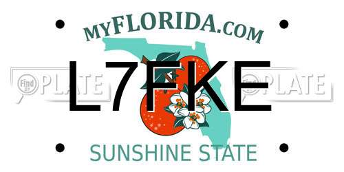 L7FKE Florida License Plate