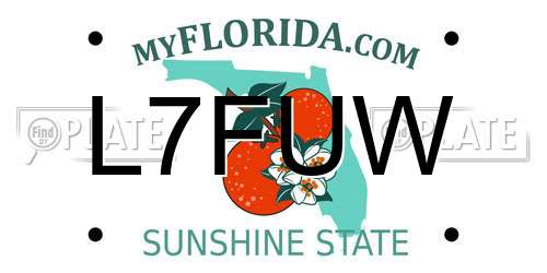 L7FUW Florida License Plate