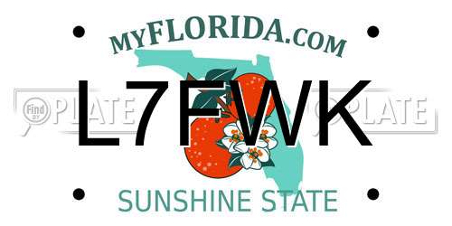 L7FWK Florida License Plate