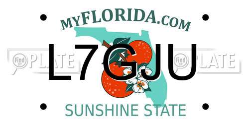 L7GJU Florida License Plate