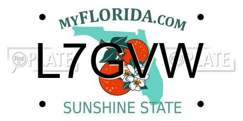 L7GVW Florida License Plate