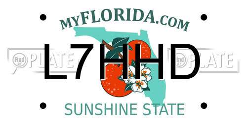 L7HHD Florida License Plate