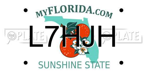 L7HJH Florida License Plate