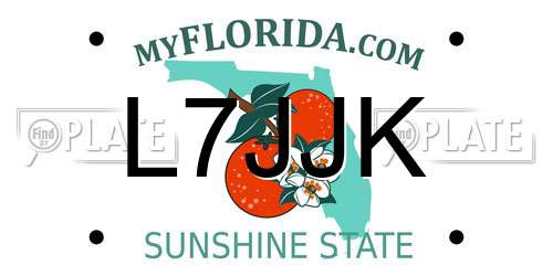 L7JJK Florida License Plate