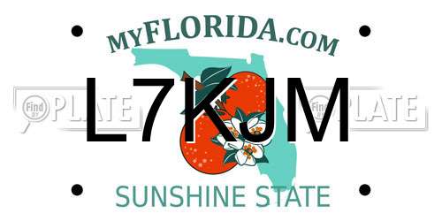 L7KJM Florida License Plate