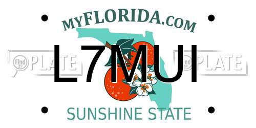 L7MUI Florida License Plate