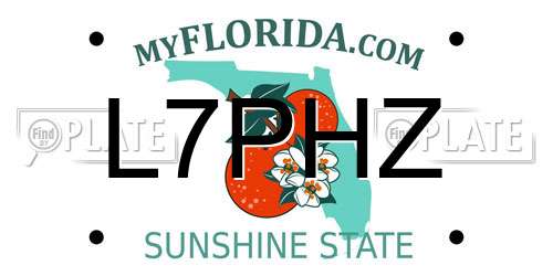 L7PHZ Florida License Plate
