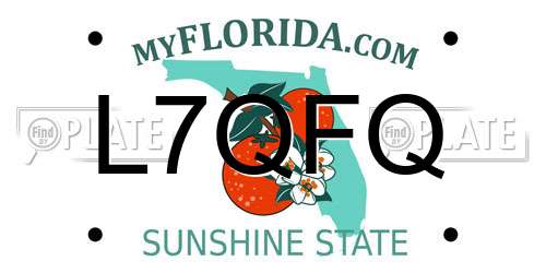 L7QFQ Florida License Plate