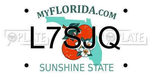 L7SJQ Florida License Plate