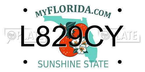 L829CY Florida License Plate