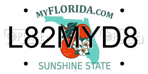 L82MYD8 Florida License Plate