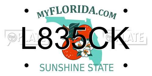 L835CK Florida License Plate