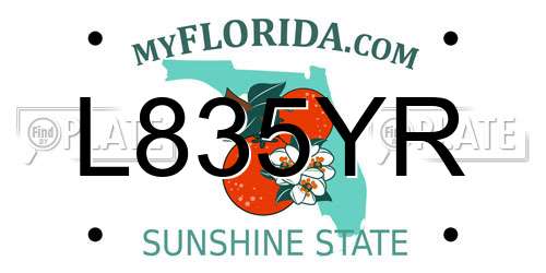 L835YR Florida License Plate
