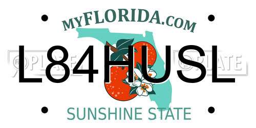 L84HUSL Florida License Plate