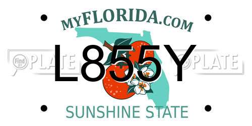 L855Y Florida License Plate