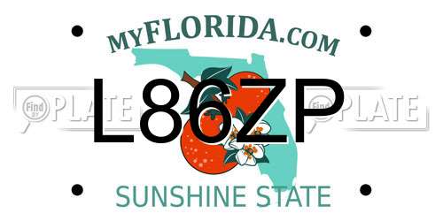 L86ZP Florida License Plate