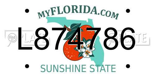 L874786 Florida License Plate